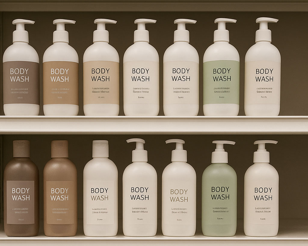 body wash bottles